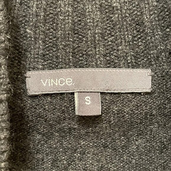 VINCE Dark Gray Cashmere Mock Turtleneck Mini Sweater Dress Sz S - Picture 2 of 8